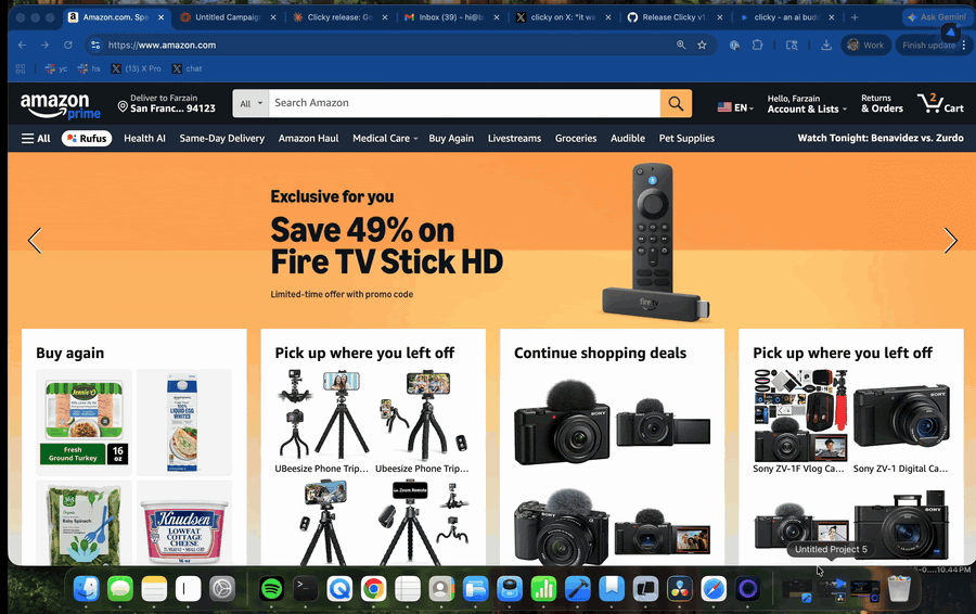 Aura performing actions on the desktop
