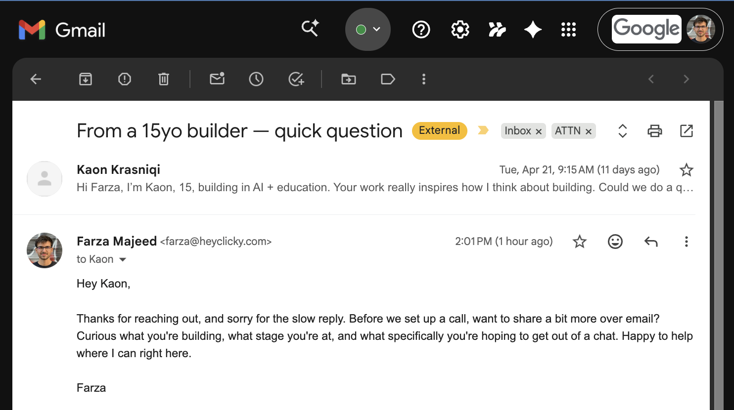 Aura sidecar agent working inside Gmail